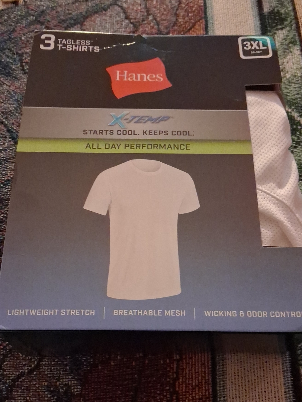 Hanes White X-Temp Men’s Performance Tagless T-Shirts - 3XL (3 Pack)